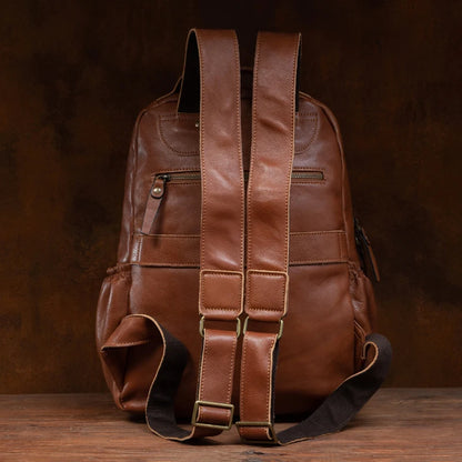 Leather Women's Outdoor Travel Backpack Vintage Large Capacity School Backpack Men's Satchel Backpack for 15.6-inch Laptop Bag