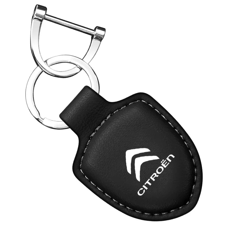 For Citroen C4 C3 C2 C1 C5 DS3 Berlingo Xsara headrest Accessories Car Shield Leather Keychain Key Ring Pendant Holder Gift