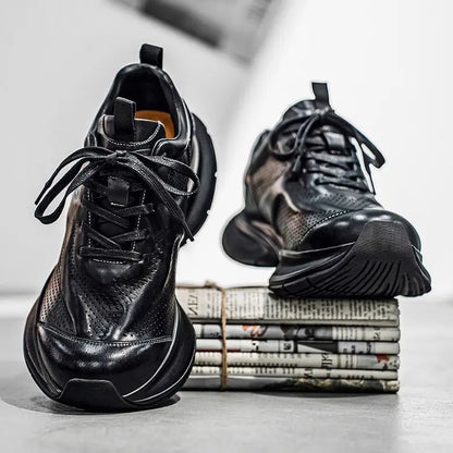 British Style Men's Casual Leather Shoes Luxury Lightweight Outdoor Leisure Baskets Hommes Retro Winter Men's Sneakers man shoes