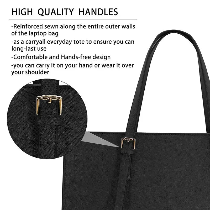 European and American Laptop Bags Cross-grained Women's Bag Multi-layered Large Single-shoulder Bag Stylish Versatile Briefcase