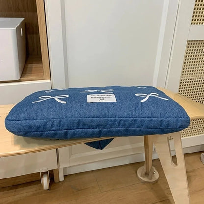 Portable Fashion Computer Bag 14 Inches Bowknot Embroidered Laptop Bag Soft Shockproof Laptop Sleeve Office Use