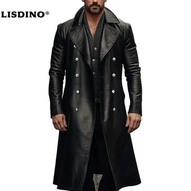Leather Jacket Men Winter Fleece Motorcycle Faux Leather Jacket Removable Fur Collar Windbreaker Ropa De Hombre Slim Coat