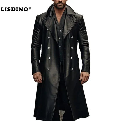 Leather Jacket Men Winter Fleece Motorcycle Faux Leather Jacket Removable Fur Collar Windbreaker Ropa De Hombre Slim Coat