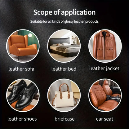 Leather Care Oil Set (PU Cowhide): Polishing Sponge Included, Enhances Shine, Perfect for Shoes/Sofas/Car Seats & Gifts