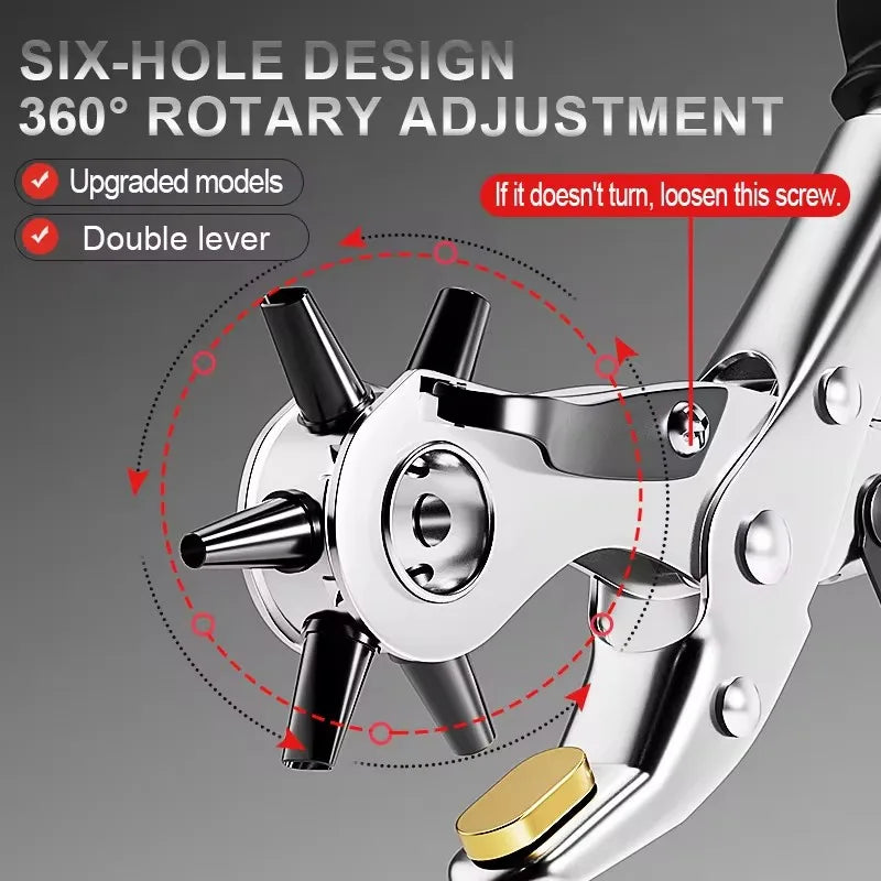 Leather Hole Punch Pliers Tools Multifunctional StainlessSteel Belt Hole Punching Tool Heavy Duty Eyelet Puncher Crafts Tool