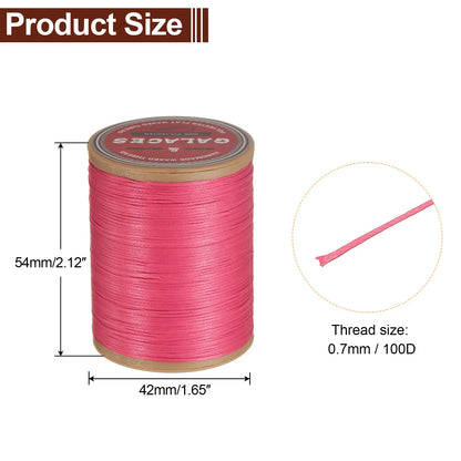 Flat Leather Sewing Waxed Thread 190m / 208 Yards Polyester Wax String 100D Wax Stitching Cord for Leather Crafts Braided