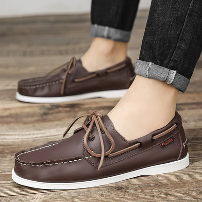 New Genuine Leather Loafers Men Moccasin Sneakers Driving Shoes Causal Men Shoes Women Footwear Docksides Classic Boat Shoes