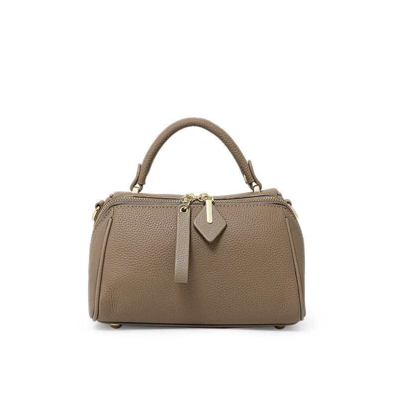 Leather leather handbag Boston simple shoulder cross-body  pillow women 2025 high-end sense large capacity removable  strap