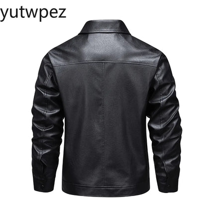 Streetwear Casual Blazer Jackets Male Outerwear Men's Slim Fit Lapel Leather Jacket Suit Short Coat Men Fashion Leather Jacket