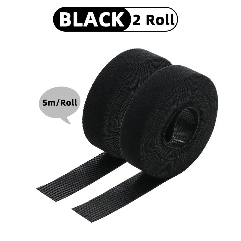 5m/roll Cable Ties Reusable Loop Bundle Self Adhesive Fastener Clip Wire Holder Management DIY Accessories Nylon Strap Organizer