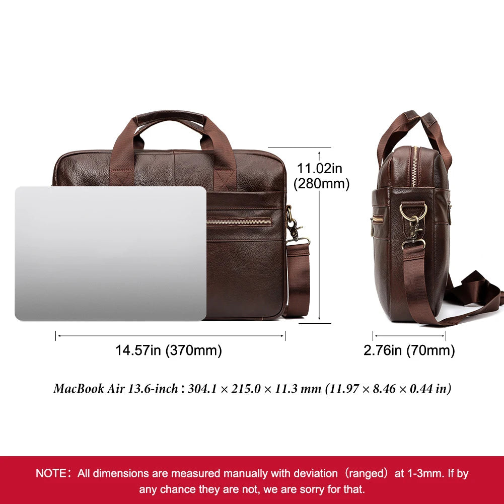 Men Briefcase Bag High Quality Business Genuine Leather Shoulder Messenger Bags Male Office Handbag 14 inch Laptop Bag Travel