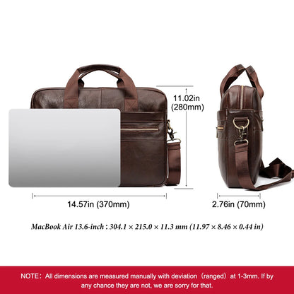 Men Briefcase Bag High Quality Business Genuine Leather Shoulder Messenger Bags Male Office Handbag 14 inch Laptop Bag Travel