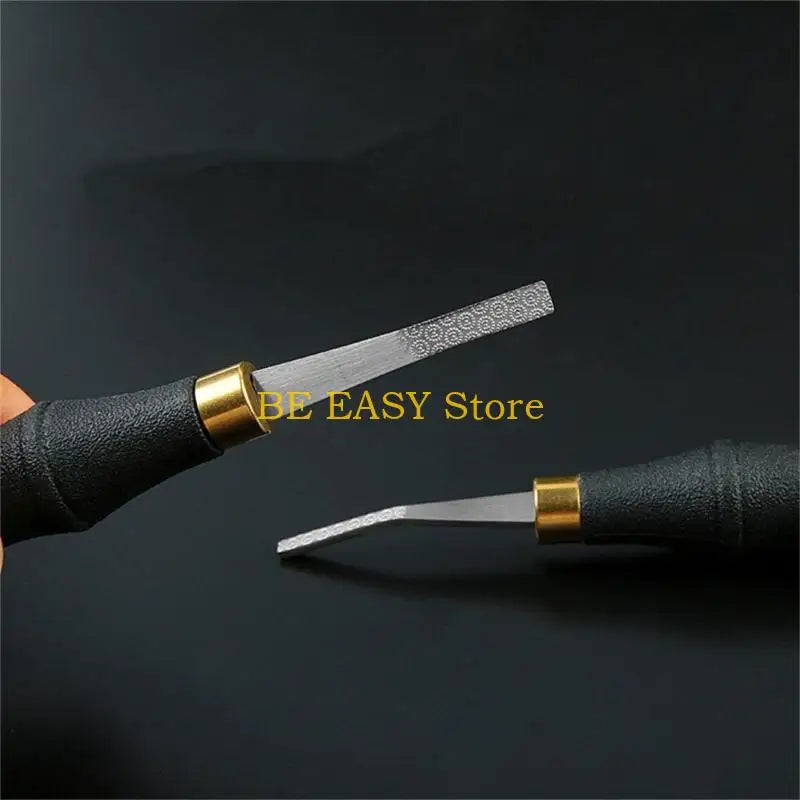 E28F Rougher Leather-Craft Hand Tool Stainless Steel Leathercraft Tools-Leather Beveler Tool for DIY Leather-Crafts