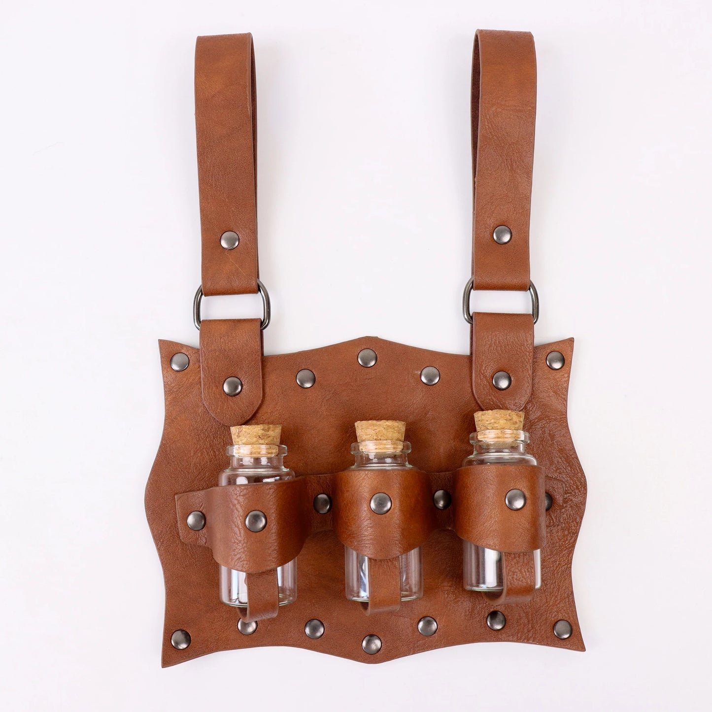 Renaissance Costume Accessories Belt Pouch 3 Potion Bottles Leather Holder Medieval Festival Halloween Costume Belt Waist Set