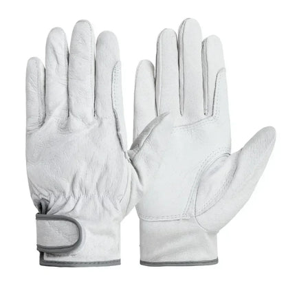 Work gloves sheepskin leather workers work welding safety  garden sports motorcycle driver wear-resistant