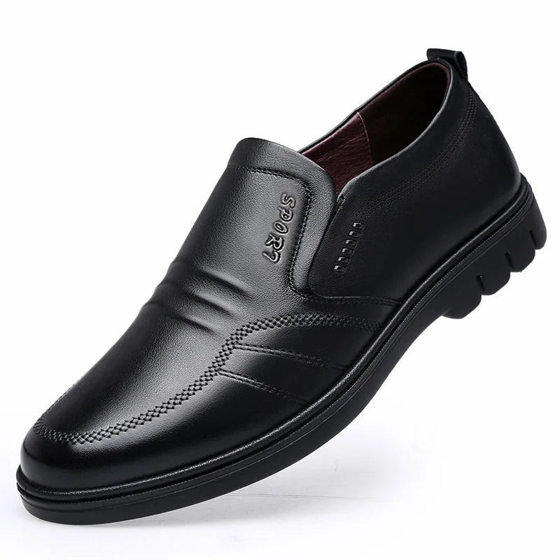 New Business Men Leather Shoes British Style Casual Men Sneakers Soft Breathable Comfortable Non-slip Walking Footwear for Male