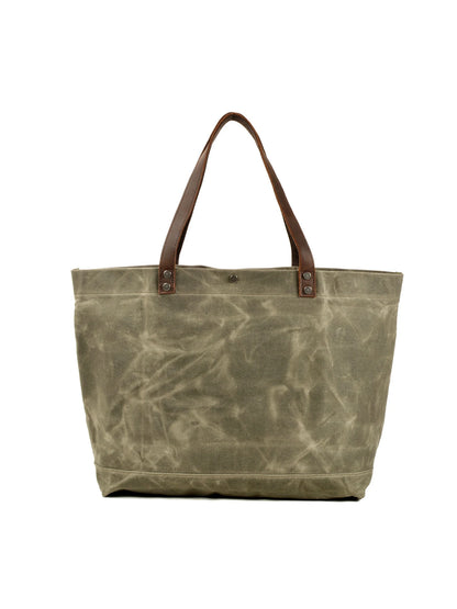 Retro Canvas Leather Men's Shoulder Bag Large Capacity Tote Bag Laptop Bag Artistic Style Casual Single Shoulder Handbag
