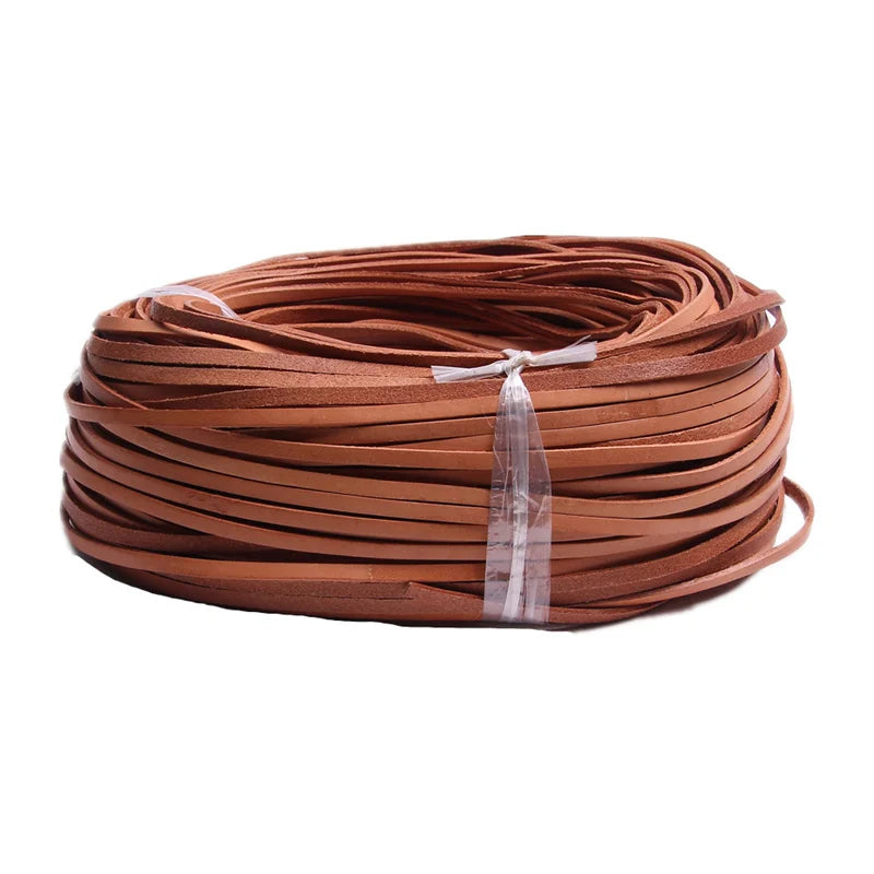 5meters 3mm Round Flat Genuine Leather Cord Thread Black Brown Color Leather Rope String Diy Bracelet Necklace Jewelry Making