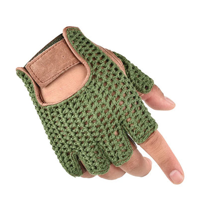 Sheepskin Leather Mesh Breathable Summer Fitness Sports Exercise Training Gym Gloves Multifunction Non-slip Tactical Gloves