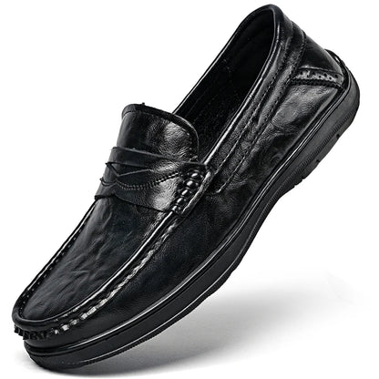 High-quality leather men's loafers spring and autumn new formal business shoes fashion casual shoes non-slip driving shoes