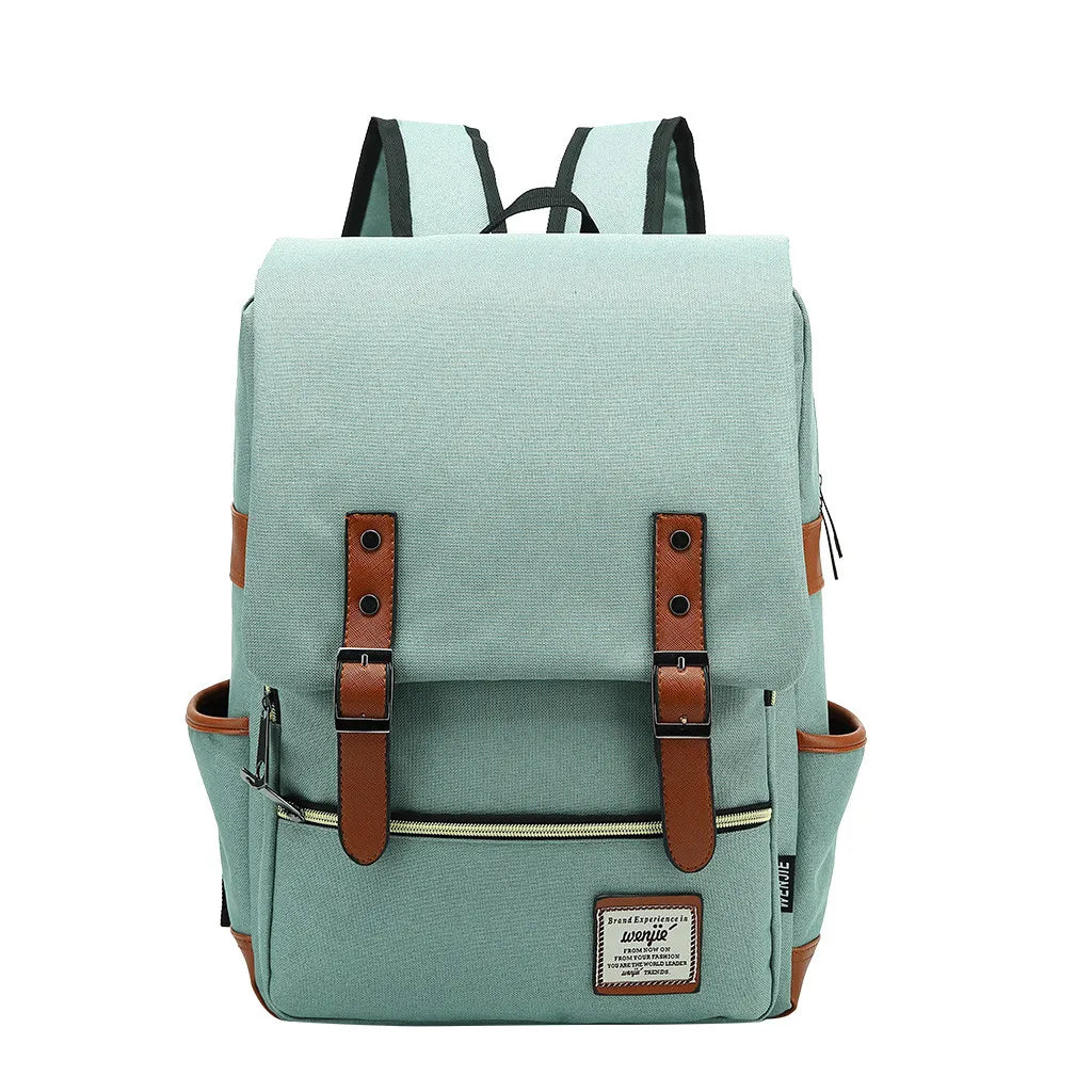Fashion Vintage Laptop Backpack Women Canvas Bags MEN canvas Travel Leisure Backpacks Retro Casual Bag School Bags For Teenager#