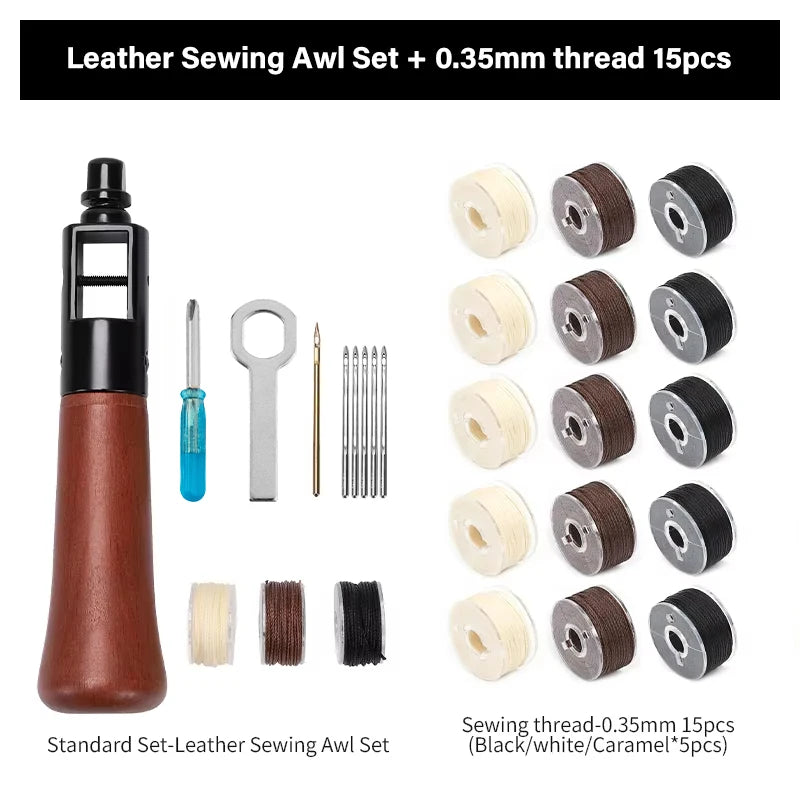 WUTA Leather Sewing Machine Awl Thread Kit Speedy Stitching DIY Leather Craft Tools Hand Stitcher Shoemaker Canvas Repair Tool