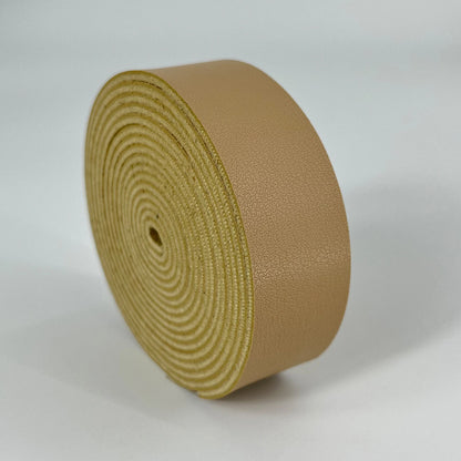 1 Roll of 2.5cm Wide Napa Texture Single Sided Synthetic Leather PU Strip 2mm Thickness for DIY Accessories Bag Strap Pet Collar