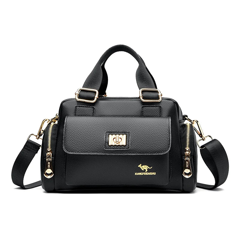 Leisure Brand Handbag High Quality Women's Shoulder Bags Fashion Designer Large Capacity Soft Leather Locomotive Bag Sac A Main