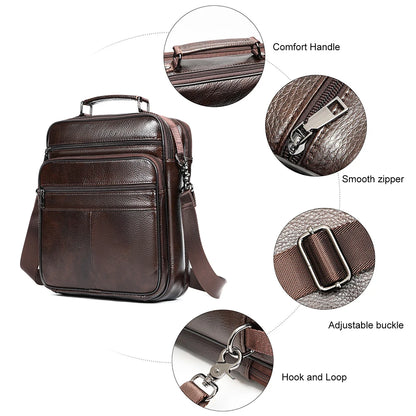 WESTAL Men's Bag Genuine Leather Messenger 13inch Laptop Bags for Document Business Bag Men Shoulder Purses 6173