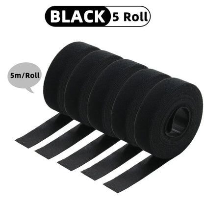 5m/roll Cable Ties Reusable Loop Bundle Self Adhesive Fastener Clip Wire Holder Management DIY Accessories Nylon Strap Organizer