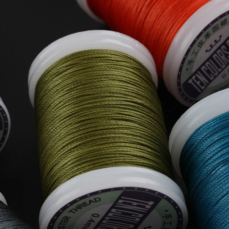 Waxed Thread For Leather DIY Accessories Leather Craft Sewing Thread Round Waxed Thread Polyester Cord Wax Coated Strings