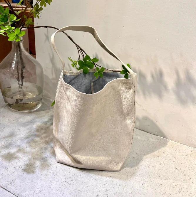 Genuine leather luxury women's bag large capacity commuting Tote bag high-quality  cowhide bucket bag one shoulder handbag