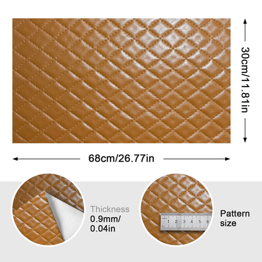 Diamond Checkered Stitching Embossed Leather High Quality Synthetic Leather Making Handicrafts for DIY Bags Watch Strap 30x68cm