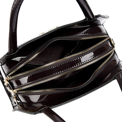 Luxury Patent Leather Handbags for Women Designer Crocodile Pattern Women's Shoulder Crossbody Bag Hobos Ladies Messenger Stone
