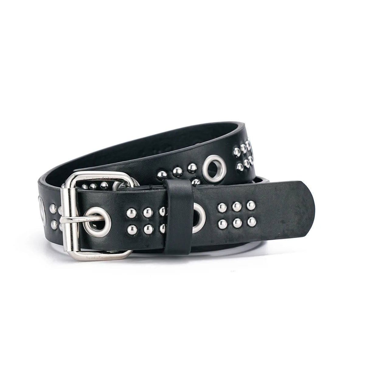 Men's and Women's Belt Elegant Genuine Leather Belt Punk Style Jeans Dress Waist Accessory