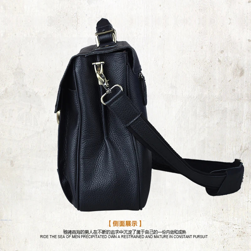 High Quality Cowhide Genuine Leather Briefcase for Men Business Bag 15.6"Laptop Case Male Portfolio Attache Office messenger bag