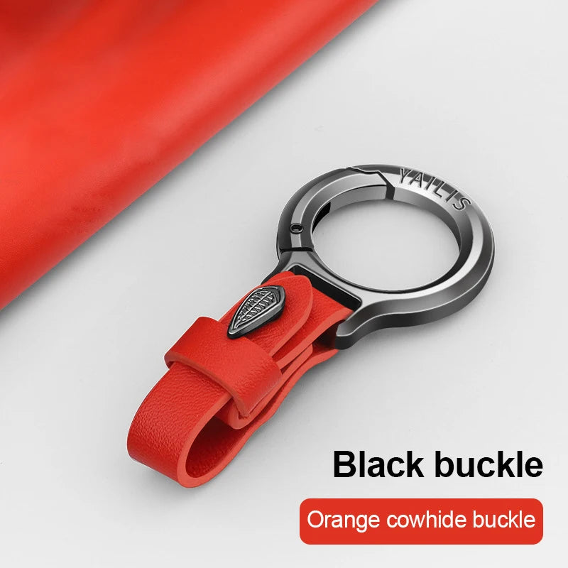 Car keychain men's high-grade multifunctional pendant anti-loss leather jacket hook senior leather car key accessories