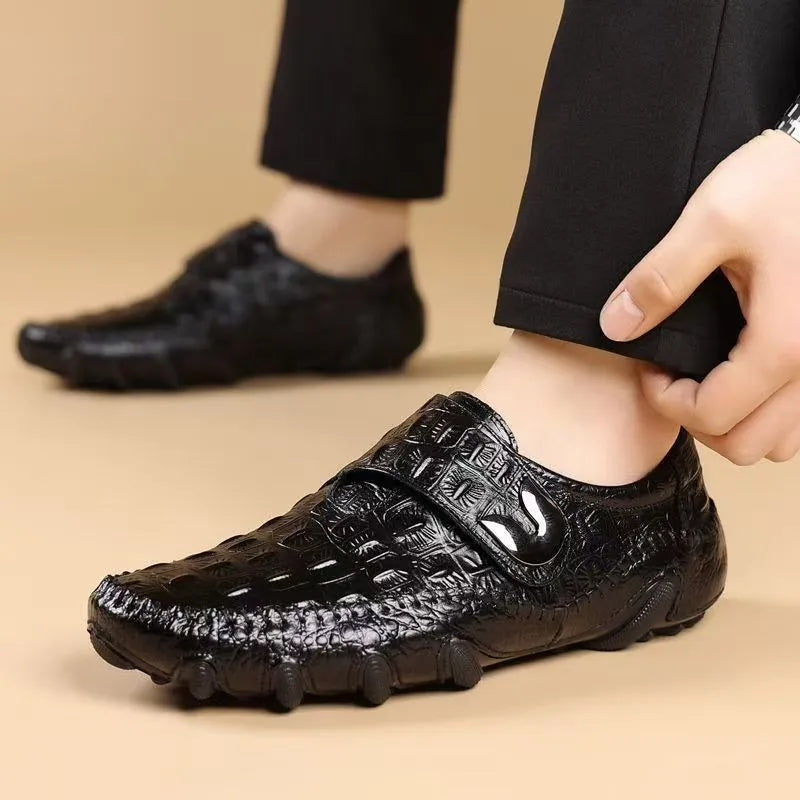 Men's Shoes Genuine Leather Luxury 2026 Pattern Business Casual Shoes Men Loafers Mocassins High-quality Men's Dress Shoes