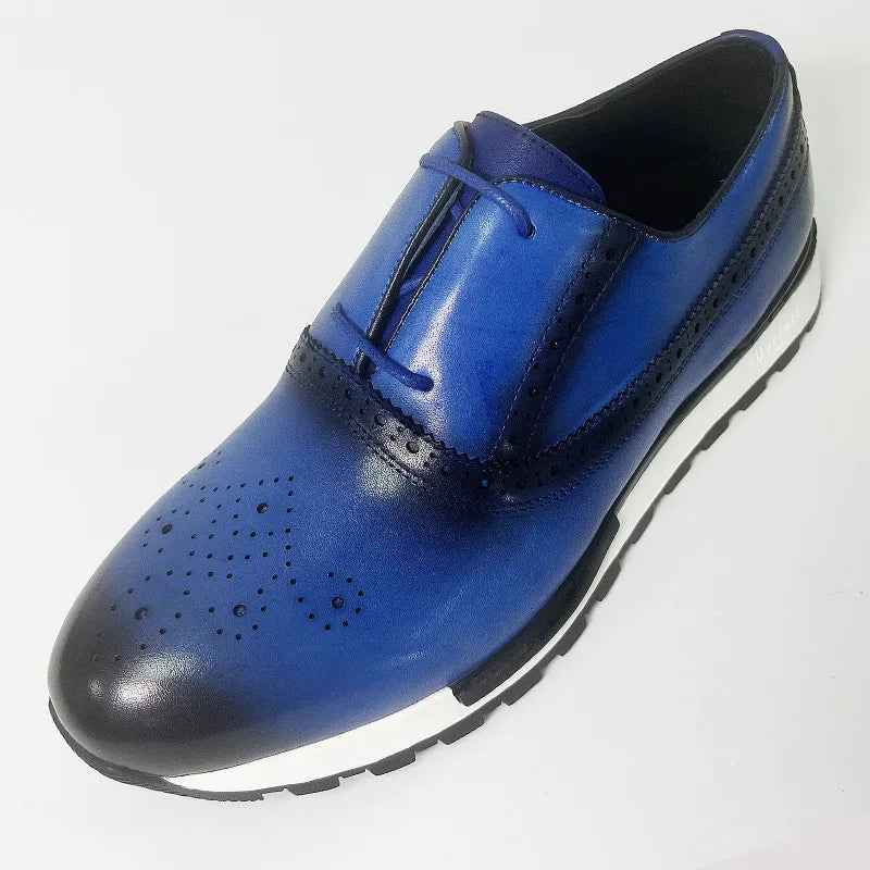 2025 Spring Autumn European And American Round Toe Men Footwear Fashion Leisure Men's Genuine Leather Sports Shoes Male A131