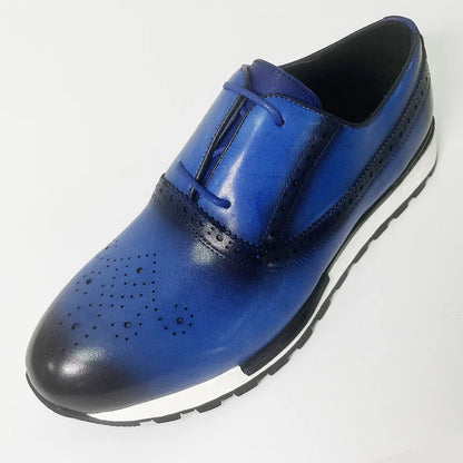2025 Spring Autumn European And American Round Toe Men Footwear Fashion Leisure Men's Genuine Leather Sports Shoes Male A131