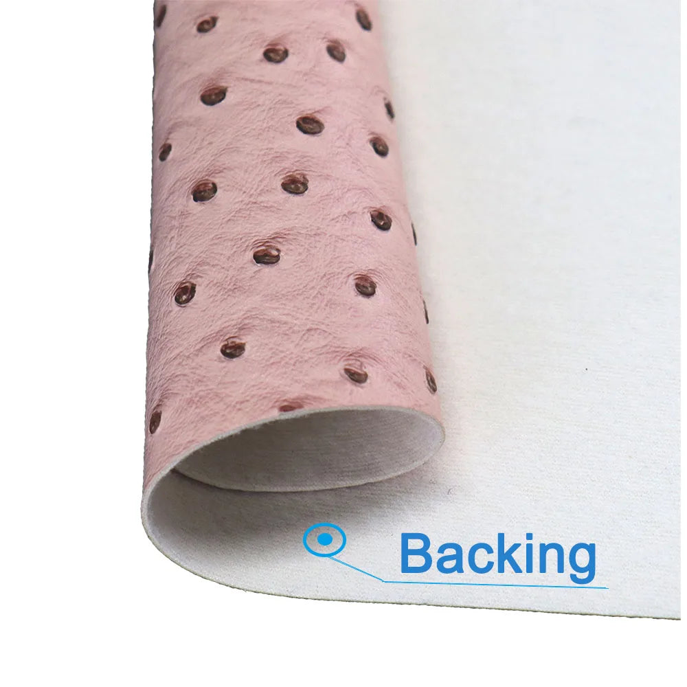 Plain Solid Ostrich Textured Embossed Faux Leather Fabric For Handbag Bag Decoration Textile Craft DIY CN461