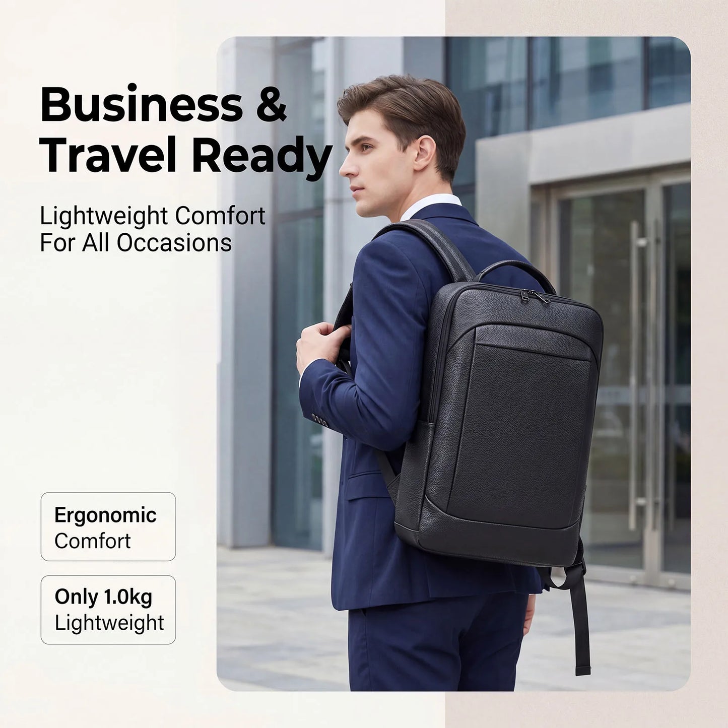 High-Quality Genuine Cowhide Leather Backpack for Men,15.6 Inch Laptop Bag,Business Travel Daypack,Office Briefcase