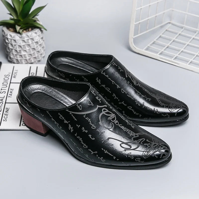 Men's Shoes High Quality Leather Casual Slippers Men Baotou Slippers Classic Slip-On Loafers Casual Leather Shoes Zapatos Hombre