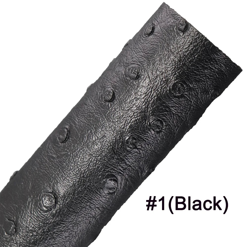 Plain Solid Ostrich Textured Embossed Faux Leather Fabric For Handbag Bag Decoration Textile Craft DIY CN461