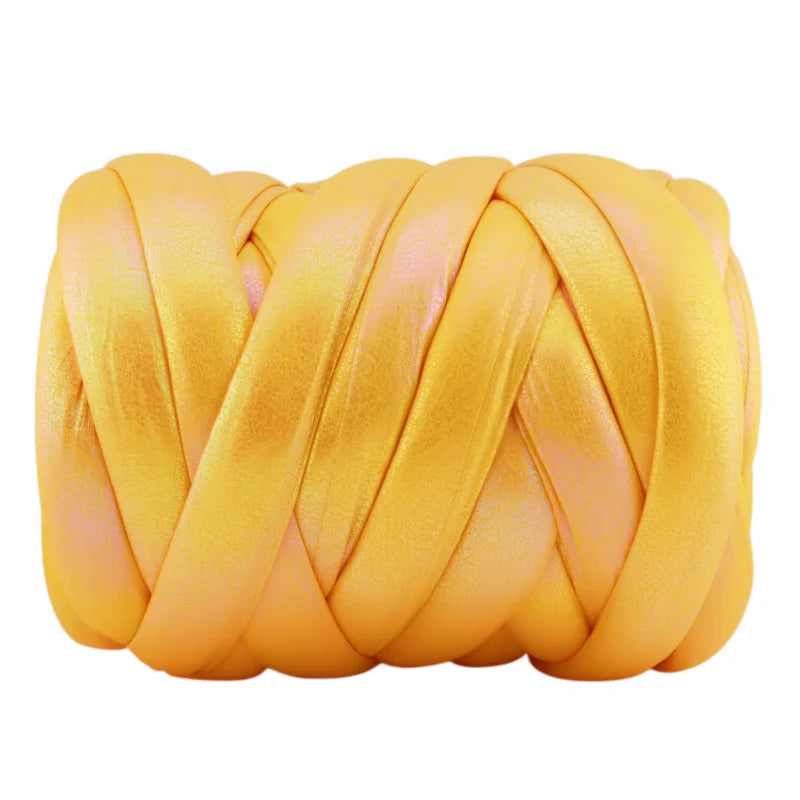 500g Thick Super Bulky Chunky Imitation Metal Leather Yarn for DIY Knitting Crocheting Thread Yarn for Handmade Bags Shoes Craft