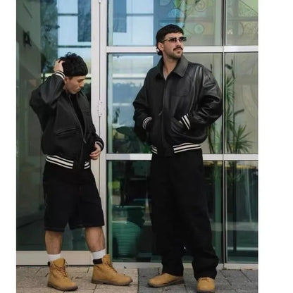Streetwear Leather Bomber Jacets Men PU Leather Trench Coats Windbreaker for Men Vintage Padded Jackets Men Winter Clothes
