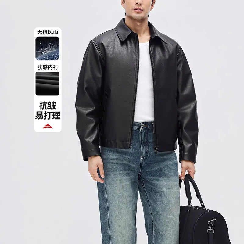 autumn and winter Men's casual leather jackets trendy men's jackets thin leather jackets youth Korean jackets casaco masculino