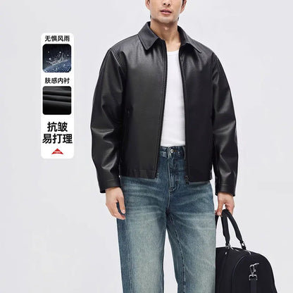 autumn and winter Men's casual leather jackets trendy men's jackets thin leather jackets youth Korean jackets casaco masculino