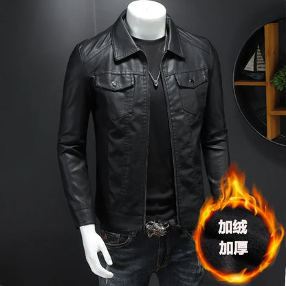 Men Slim Locomotive Leather Jackets Multiple Pockets Moto Biker Pu Leather Coats High Quality Male Spring Leather Jackets 5XL