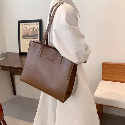 Women's Tote Bag Women Handbags Large Capacity Female Luxury High Quality PU Leather Simple Designer Shoulder Bag Сумка Женская